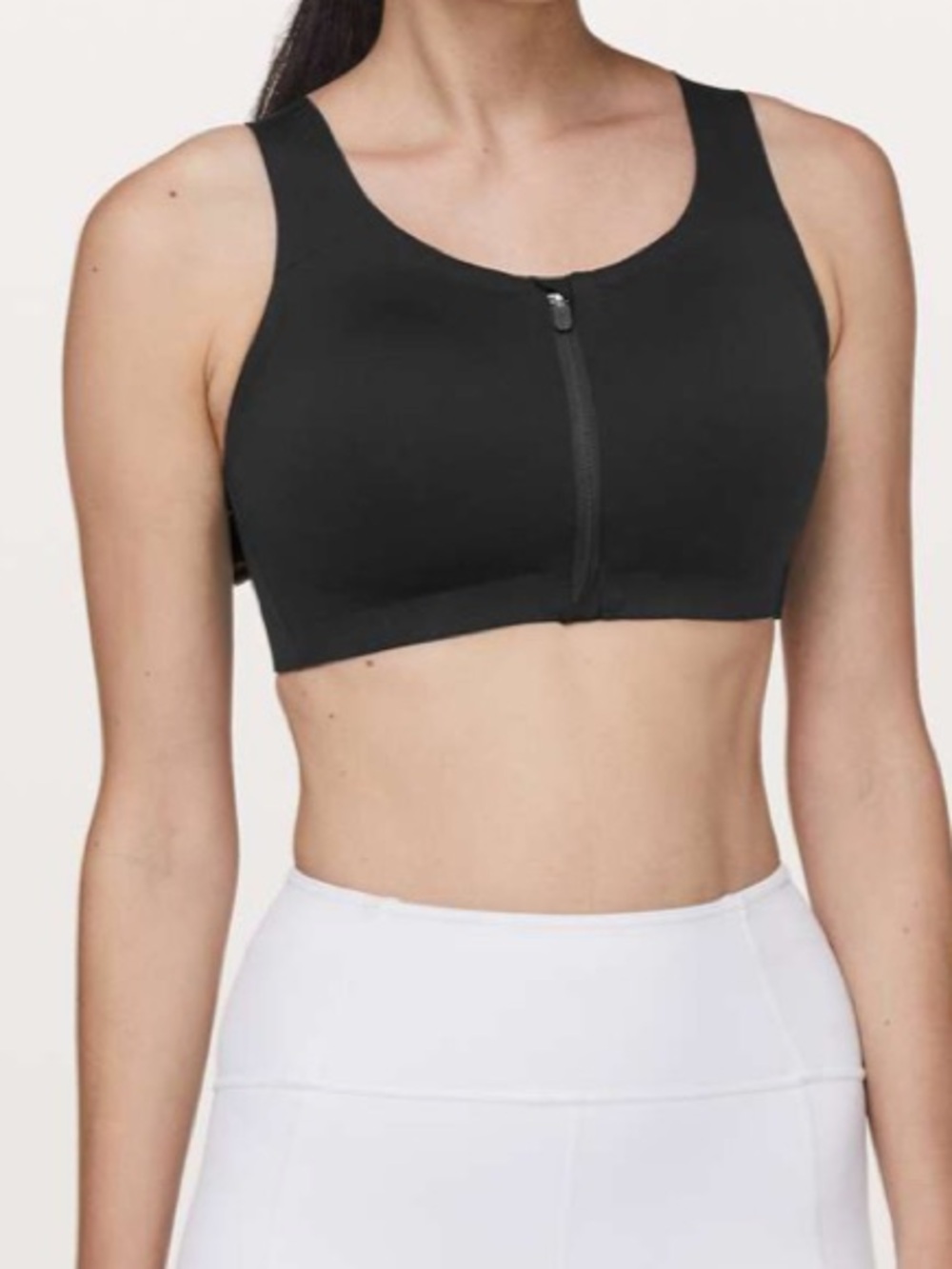 Lululemon Enlite Bra Zip Front Black running yoga tennis  Size 36A